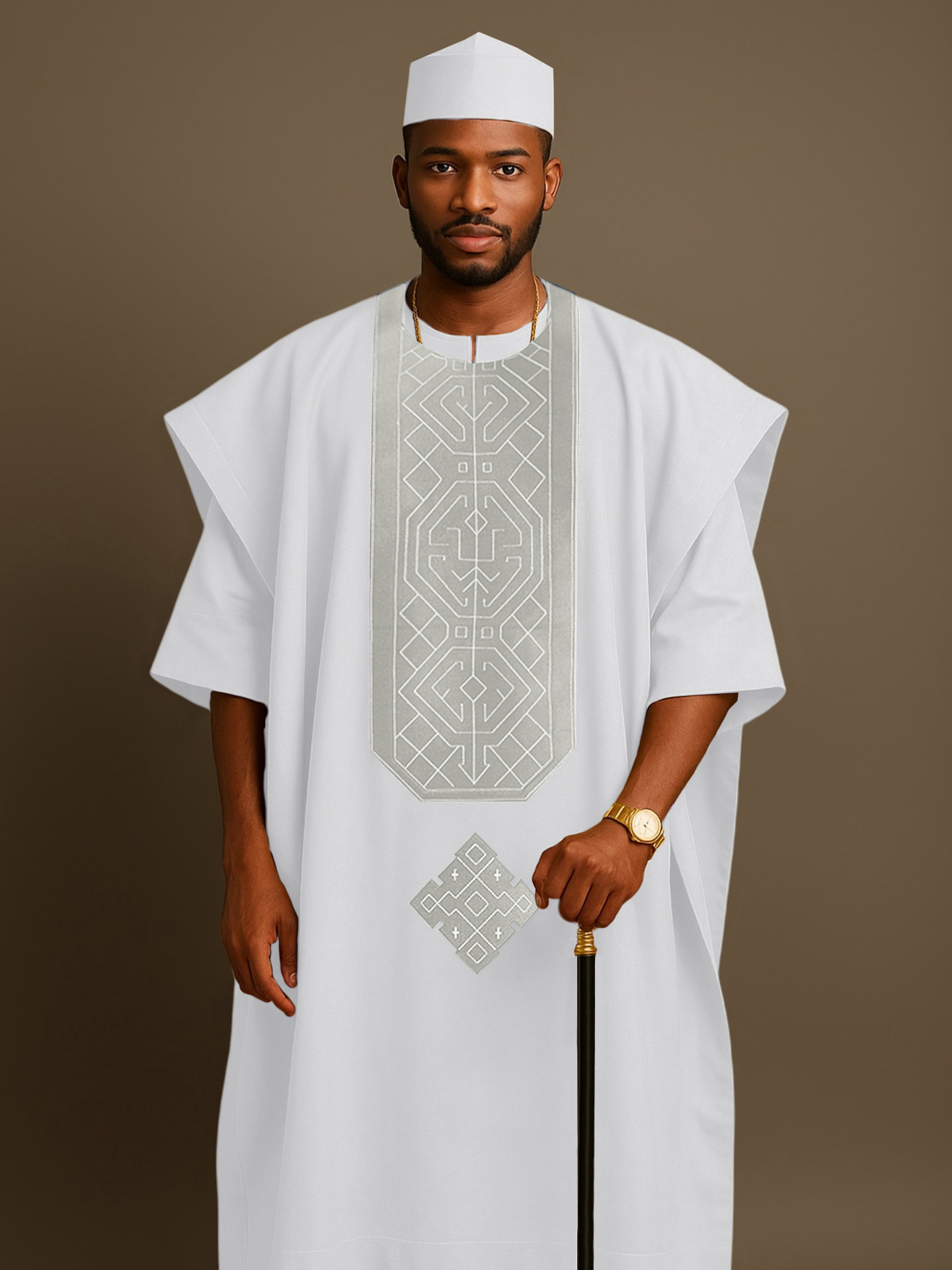 Dashiki Shirt Men - Conjunto de 3 Piezas de Kaftán
