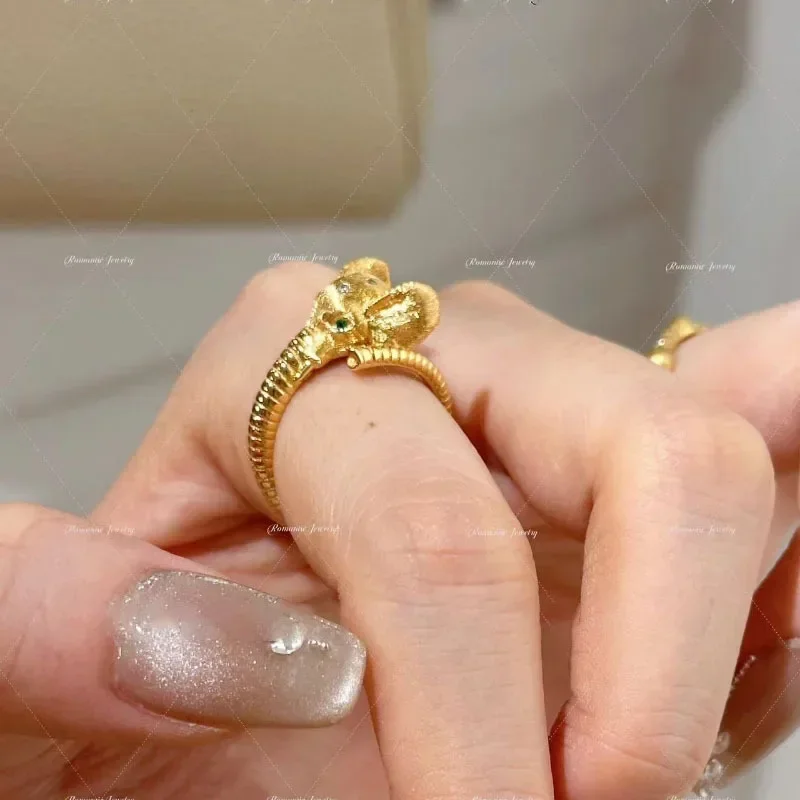 Ethnic Chic Fashion - Anillos de elefante de trefilado con