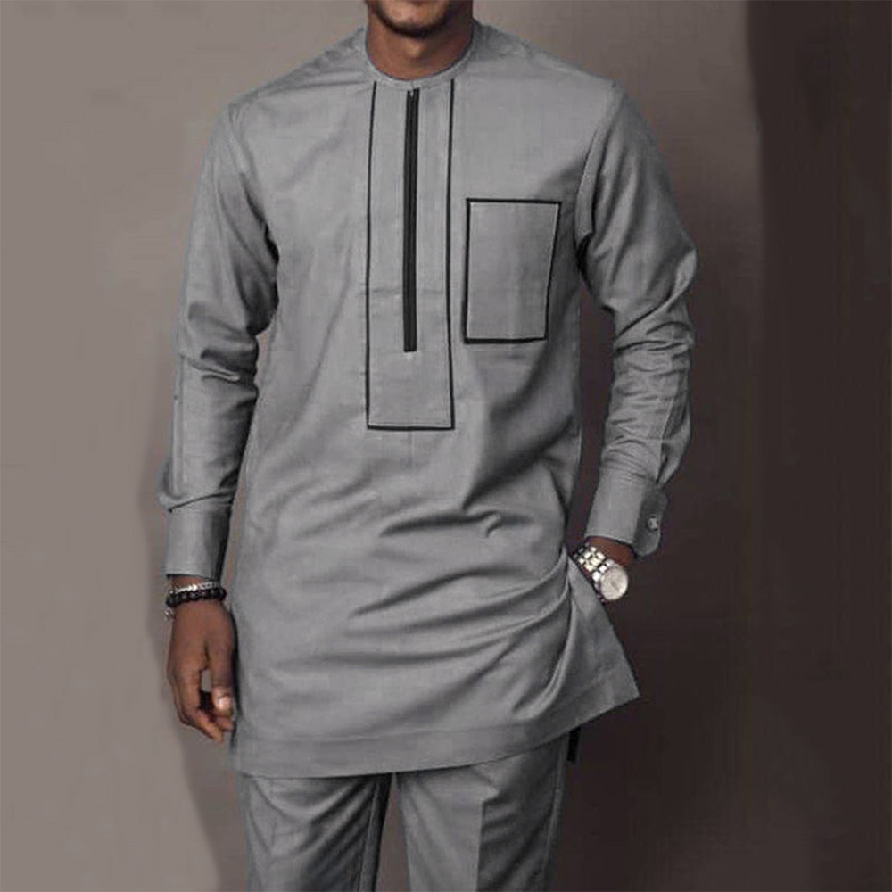 Dashiki Shirt Men - Traje africano de manga larga para