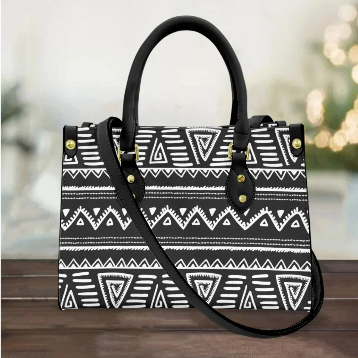 Ethnic Chic Fashion - Bolso de Hombro de Cuero PU