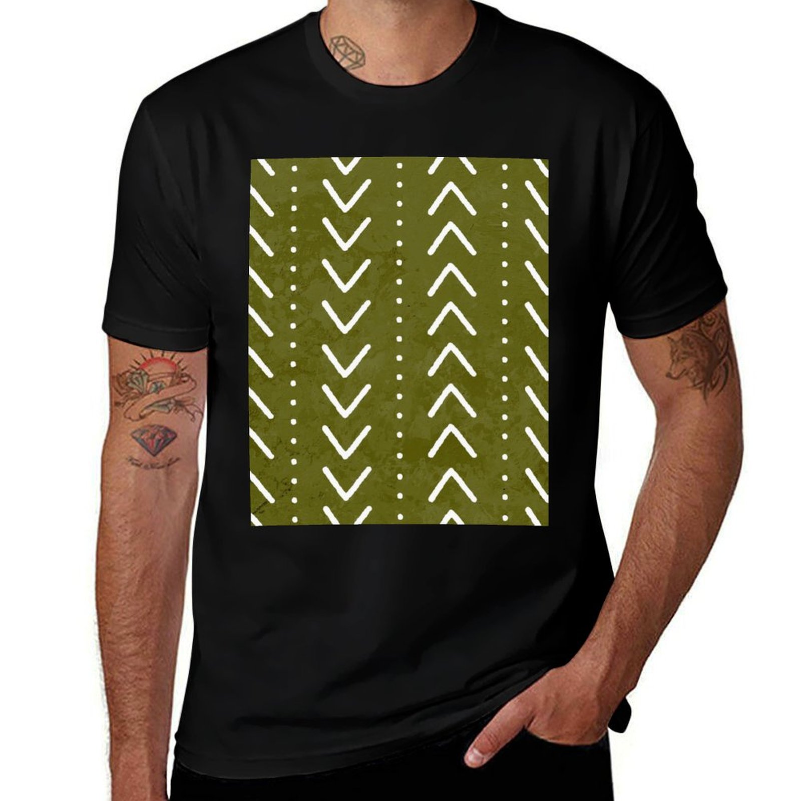 Mudcloth Print Top - Camiseta ligera de verano con estampado
