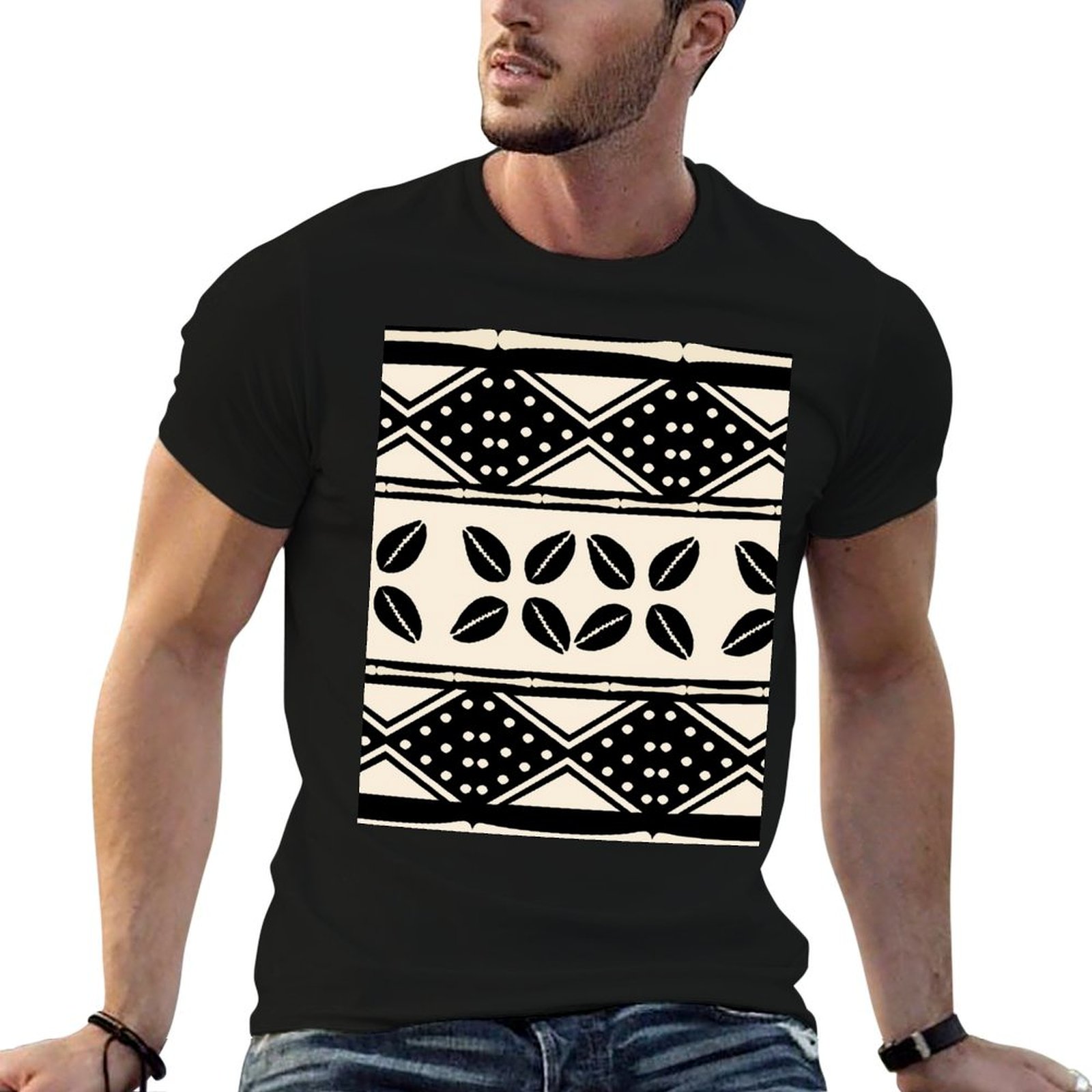 Mudcloth Print Top - Camiseta con estampado de tela africana