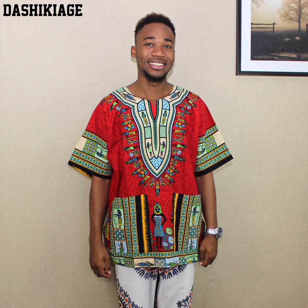 Dashiki Shirt Men - (Envío rápido) 2016 El más nuevo