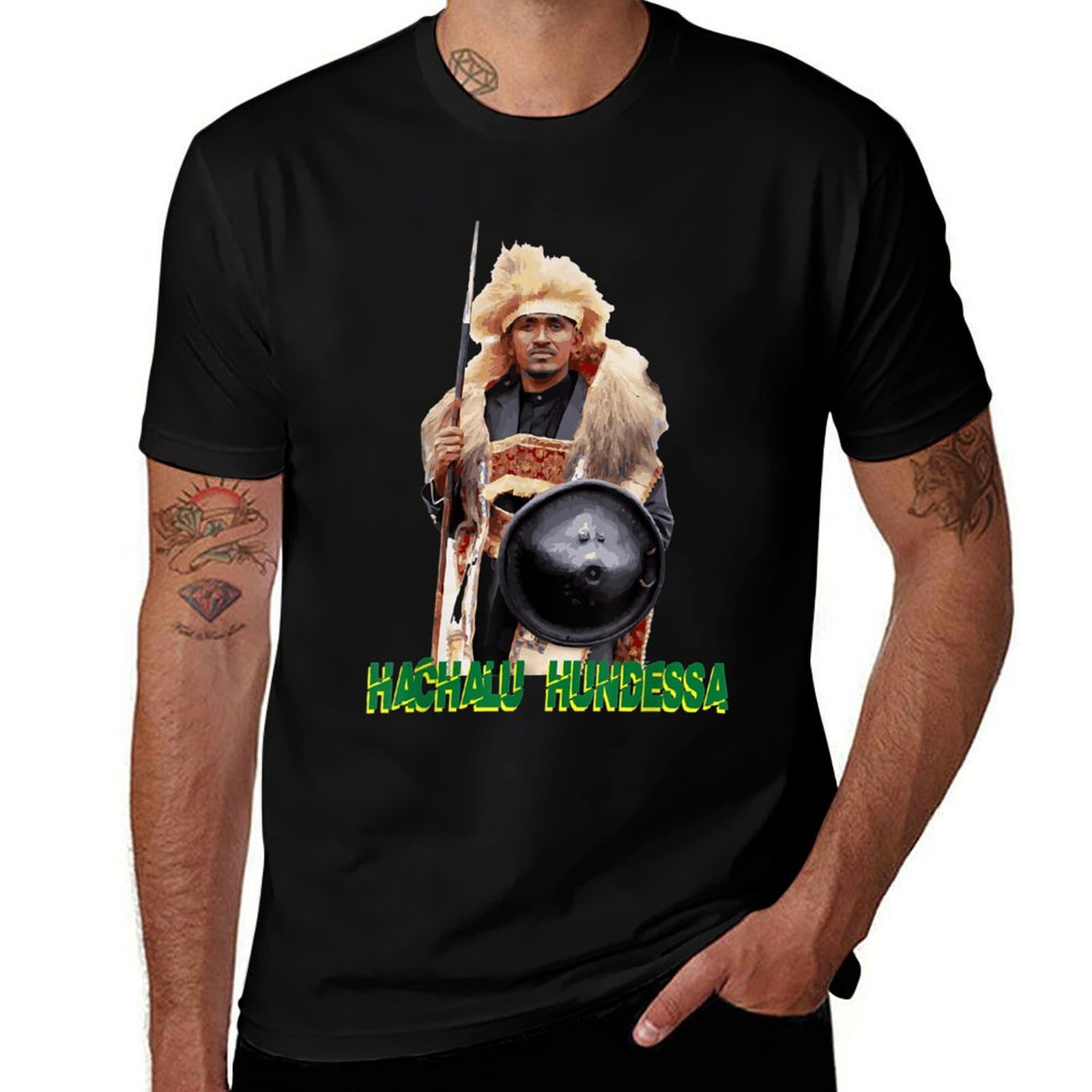Dashiki Shirt Men - Camiseta de artista oromo Hacahlu Hundessa