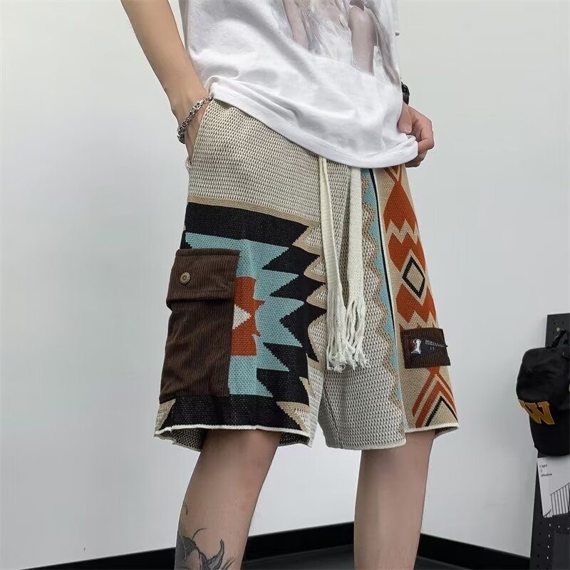 Ethnic Chic Fashion - Pantalones Cortos de Playa para Hombre,
