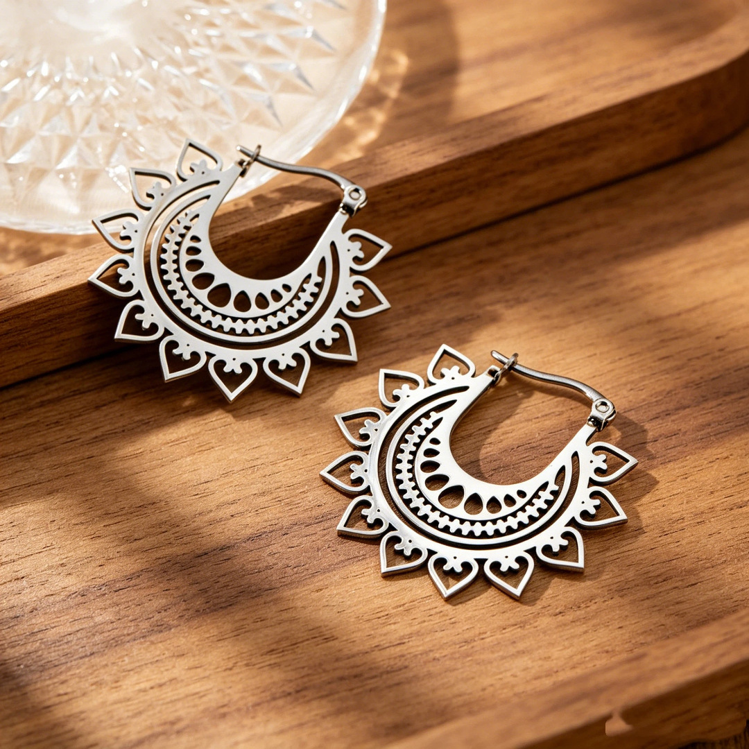 Pendientes circulares huecos d - Ethnic Fashion Trends 2026 reseña y precio