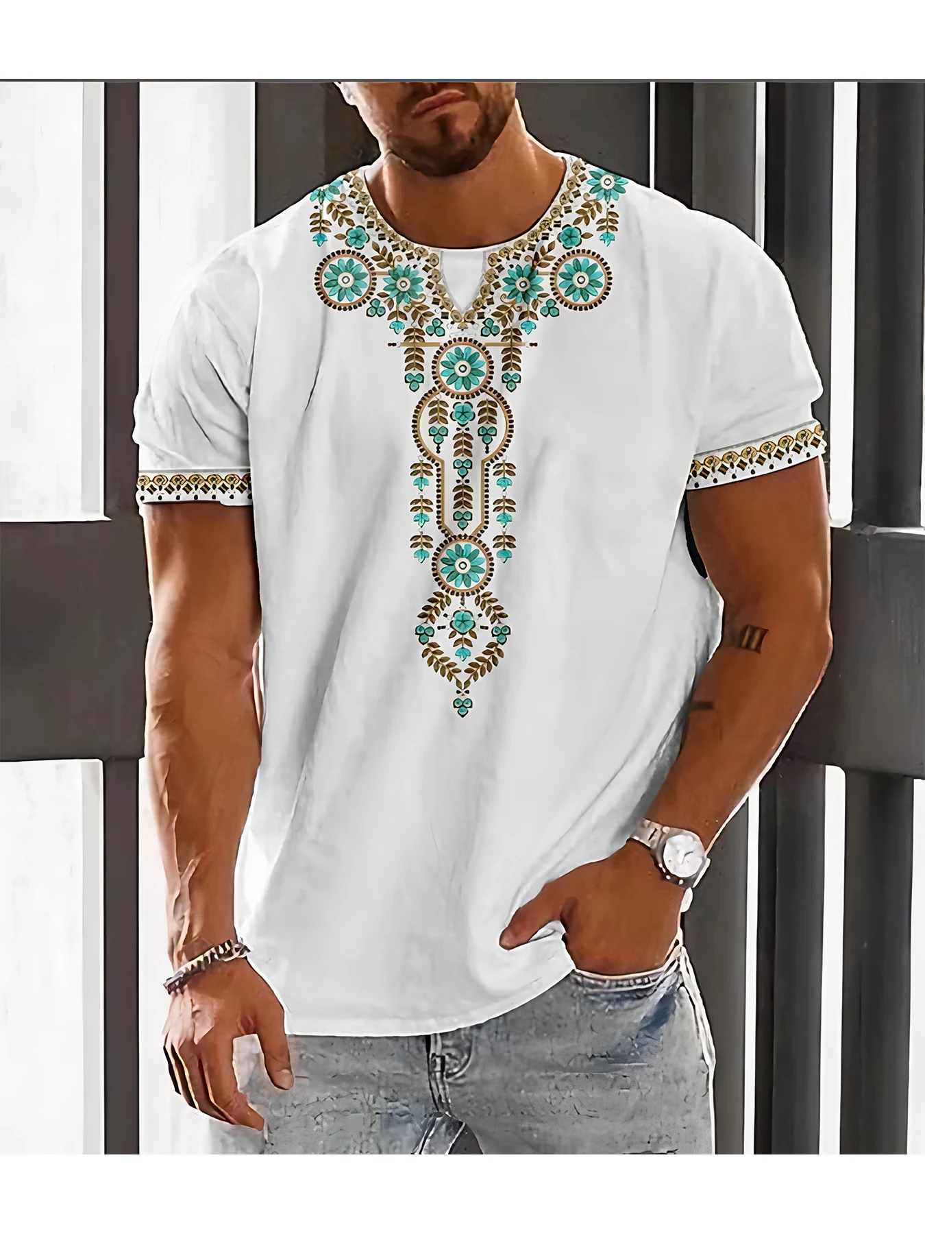 Camiseta de Hombre con Estampa - Dashiki Shirt Men reseña y precio