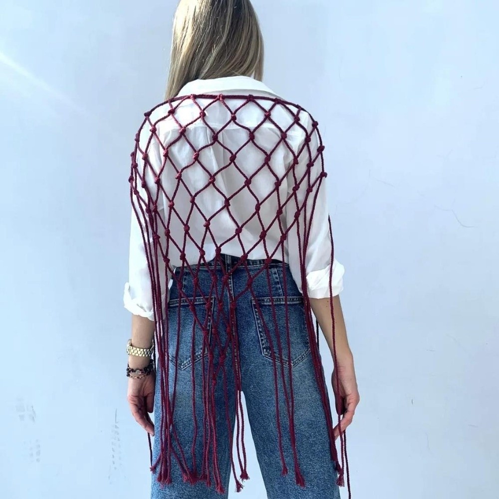 Pañuelo chal bohemio de malla  - Ethnic Fashion Design reseña y precio