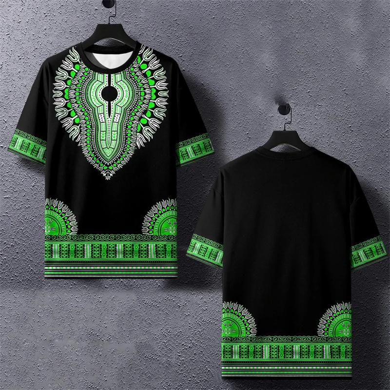 Camiseta con estampado Harajuk - Dashiki Shirt Men reseña y precio