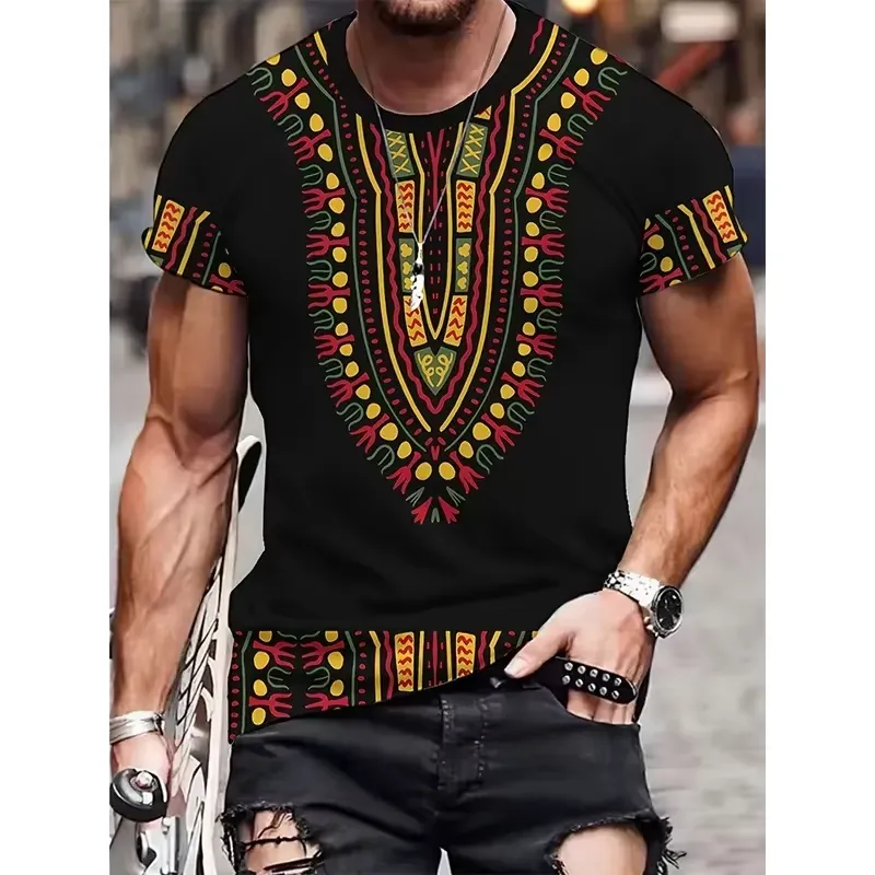 Camiseta con Estampado Étnico  - Dashiki Shirt Men reseña y precio